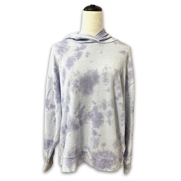 Melrose And Market Hoodie Sweatshirt Tie Dye Long Sleeve Pullover Blue/Purple L - Picture 1 of 8